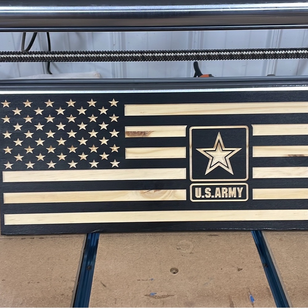 8x18 Us Army Wooden Flag cnc
